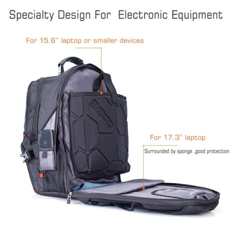 Backpack with compartment for electronics