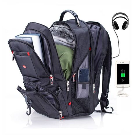 Multifunctional backpack with USB Port. Waterproof backpack